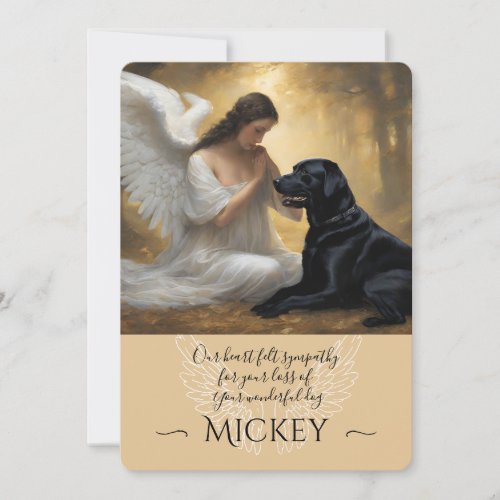 Sympathy for Loss of Black Lab Angel Invitation