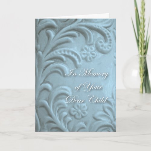 Sympathy for Loss of Child Blue Plant Forms Card