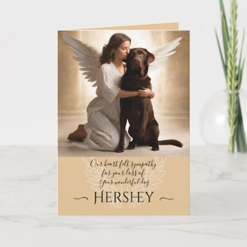 Sympathy for Loss of Chocolate Lab Angel Card