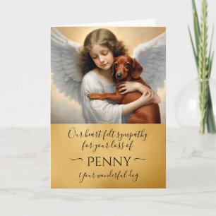 Sympathy for Loss of Dachshund Angel  Card