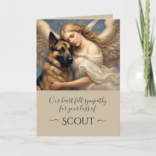 Sympathy for Loss of German Shepard Angel  Card (Front)