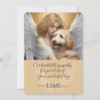 Sympathy for Loss of Golden Doodle Angel Art Invitation