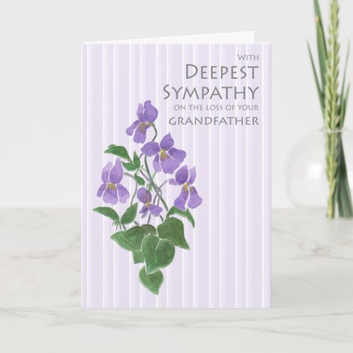 Sympathy for Loss of Grandfather with Violets Card