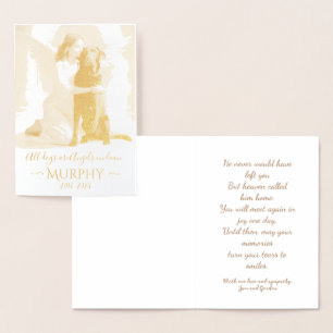 Sympathy for Loss of Labrador Retriever Angel Foil Card