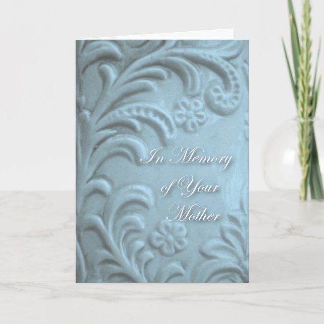 Sympathy for Loss of Mother, Blue Plant Forms Card (Front)