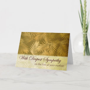 Sympathy for Loss of Mother with Palm Fronds Card