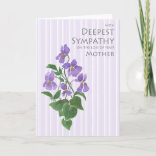 Sympathy for Loss of Mother with Violets Card