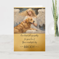 Sympathy for Lost Golden Retriever Angel Art card