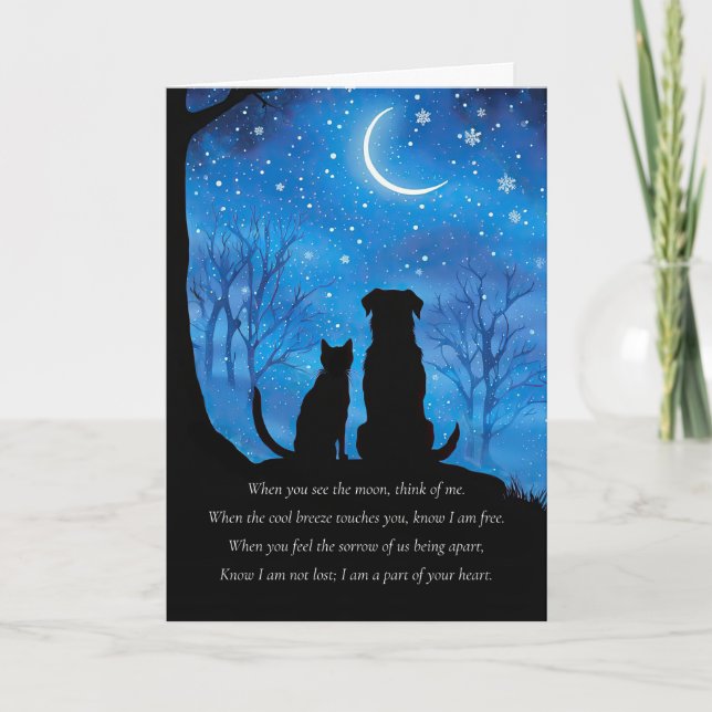 Sympathy for Pet Loss of Dog Cat Spiritual  Card (Front)