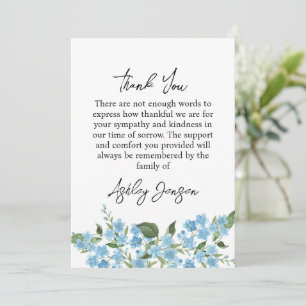 Sympathy Forget me not Thank You Card