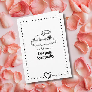 Sympathy French Bulldog Halo Cloud Custom Pet Loss Card