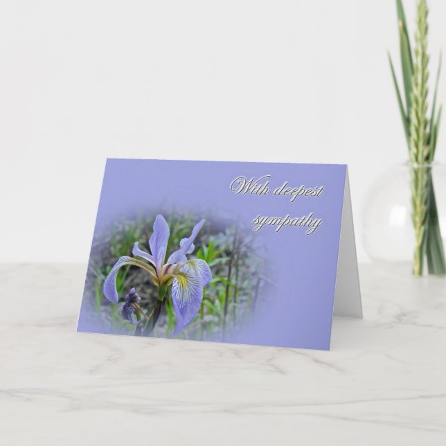 Sympathy From Us - Blue Flag Wildflower Card (Front)