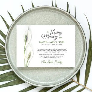 Sympathy Funeral Calla Lily Flowers Thank You