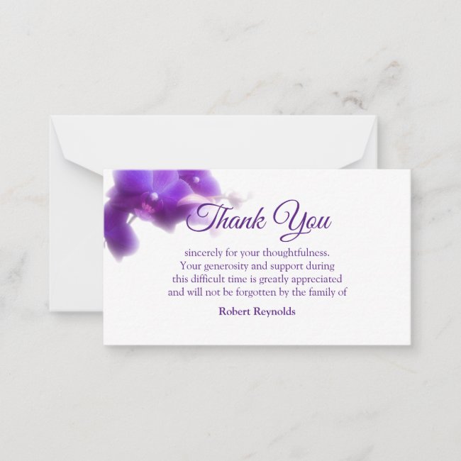 Sympathy Funeral Floral & Photo Thank You Note Card