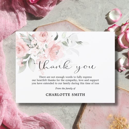 Sympathy Funeral Flower Blush Pink Roses THANK YOU
