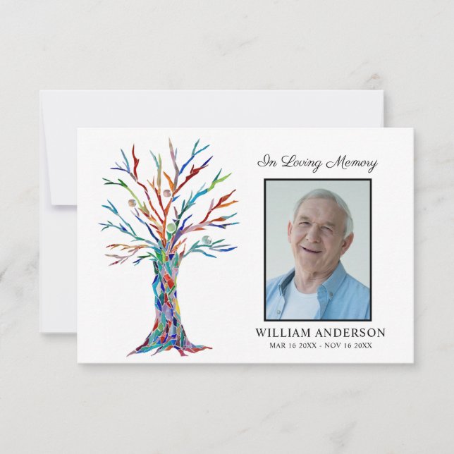 Sympathy Funeral Memory Thank You Photo  (Front)