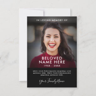 Sympathy Funeral Memory Thank You Photo card