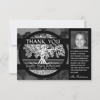 Sympathy Funeral Photo Thank You Tree Of Life by MemorialGiftShop at Zazzle