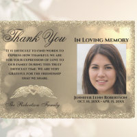 Sympathy Funeral Photo THANK YOU with Heart