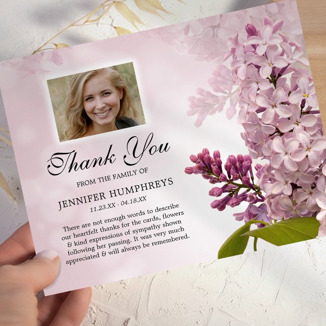 Sympathy Funeral Pink Floral Thank You Card (Creator Uploaded)