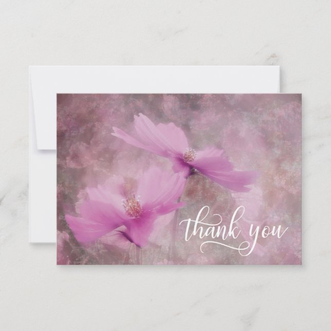 Sympathy Funeral Pink Mauve Flower THANK YOU (Front)