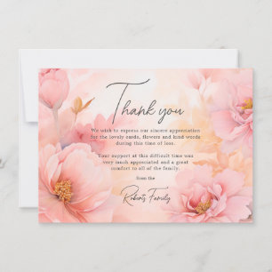 Sympathy Funeral Pink Peonies Vintage Thank You