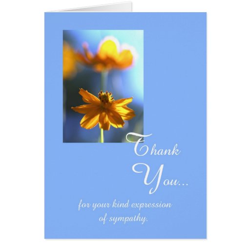 Sympathy Funeral Thank You Card -- Your Kindness | Zazzle
