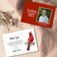 Sympathy Funeral THANK YOU Cardinal Bird | PHOTO