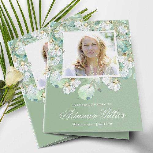 Sympathy Funeral Thank You Cards Eucalyptus Teal