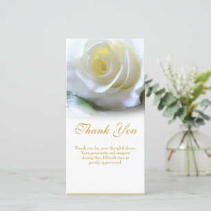 Sympathy Funeral Thank You Floral White Rose  Card