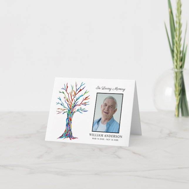 Sympathy Funeral Thank You Photo Card (Front)