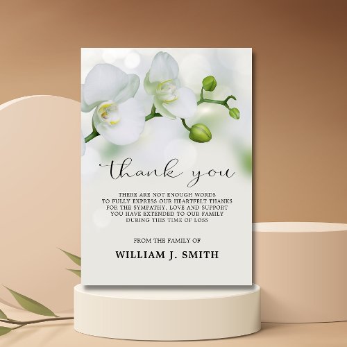 Sympathy Funeral White Orchids THANK YOU  PHOTO