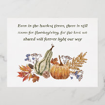 Sympathy Gift card for Thanksgiving