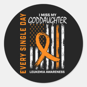 Sympathy Gifts Loss of Goddaughter Leukemia Awaren Classic Round Sticker