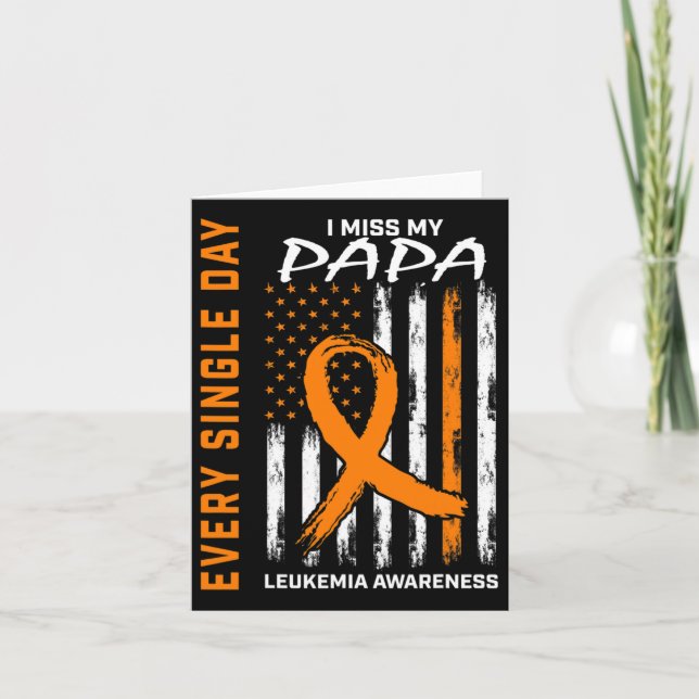 Sympathy Gifts Loss Of Papa Orange Leukemia Awaren Card (Front)