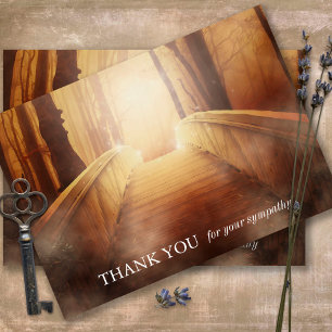 Sympathy Golden Bridge Funeral Thank You Card