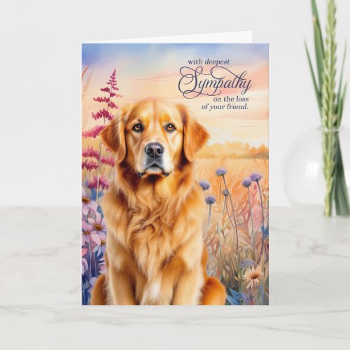 Sympathy Golden Retriever Dog Wildflower Meadow
