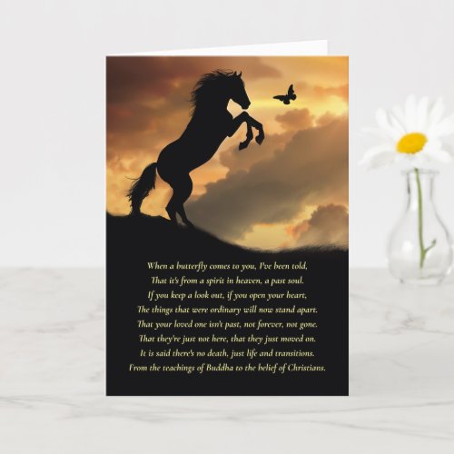 Sympathy Grieving Loss of Loved One Horse  Card