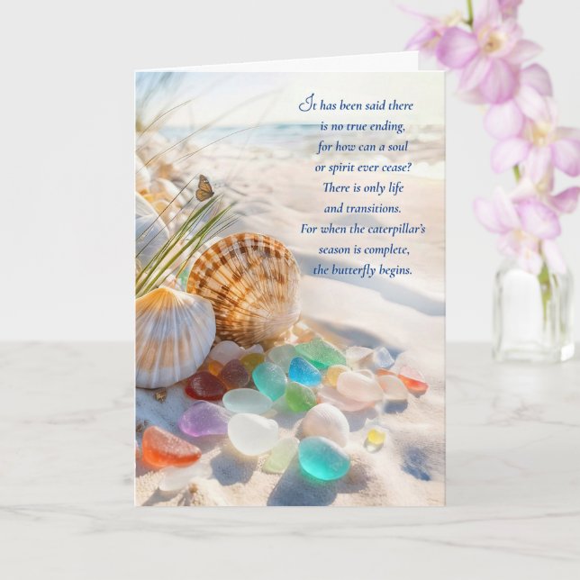 Sympathy Heartfelt Condolences with Beach Seashell Card (Orchid)