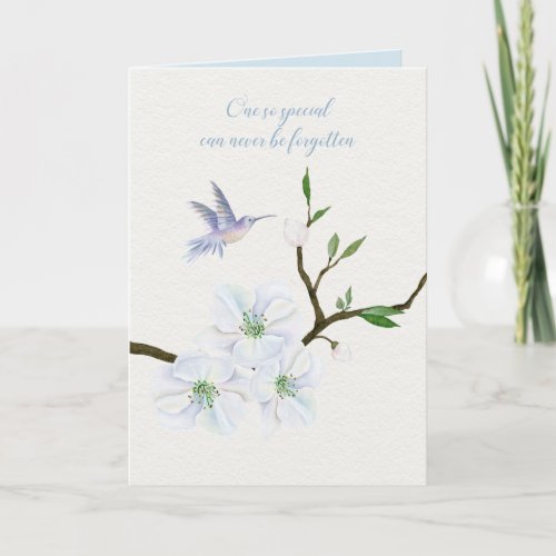 Sympathy Hummingbird with Magnolia Flowers Card