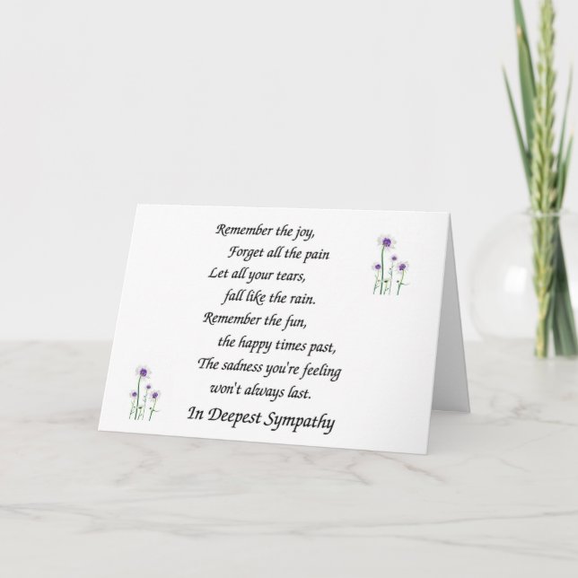 SYMPATHY IN YOUR TIME OF LOSS-MEMORIES TO CHERISH CARD (Front)