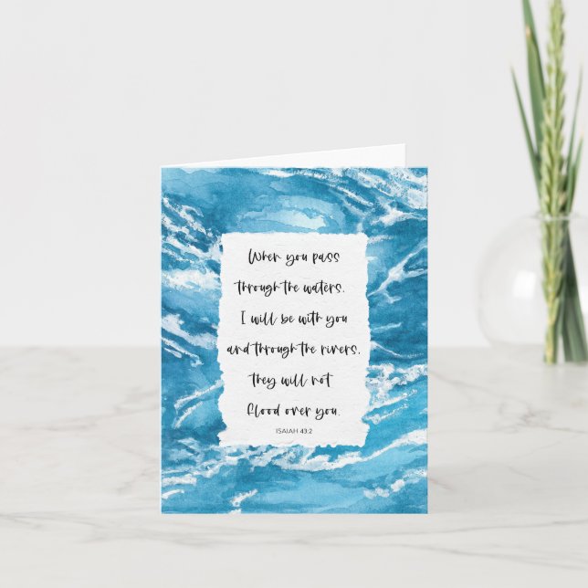 Sympathy Inspirational Scripture Bible Verse Ocean Card (Front)