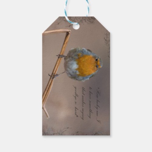 Sympathy little robin gift tags