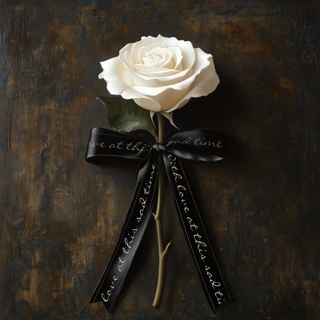 Sympathy loss elegant lettering memorial black satin ribbon (Funeral supply)