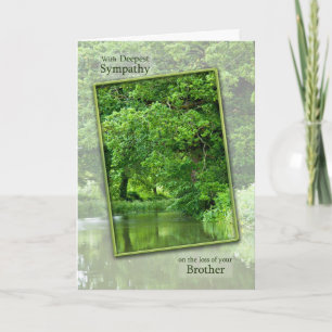 Sympathy loss of brother, tranquil river scene card
