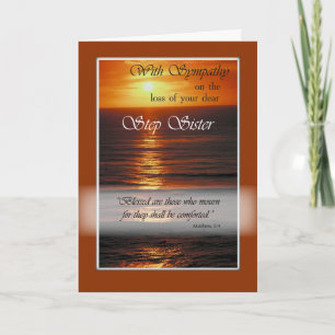 Sympathy Loss of Cousin, Sunset Over Ocean, Relig Card