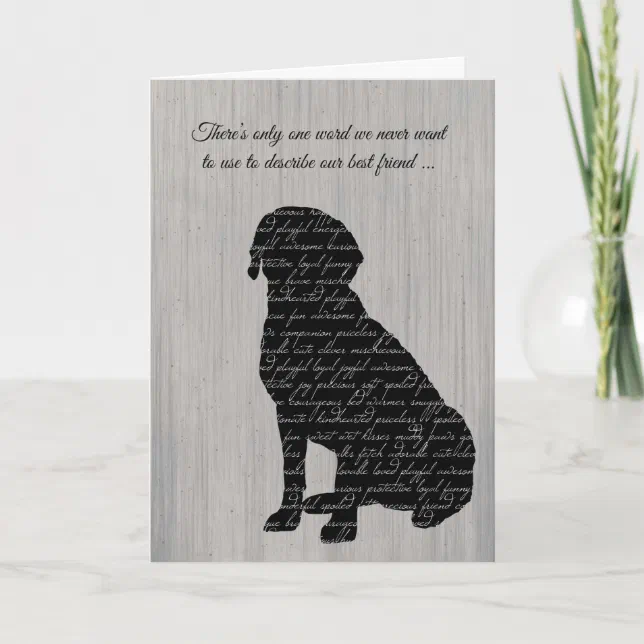 Sympathy Loss of Dog Word Collage Card Zazzle