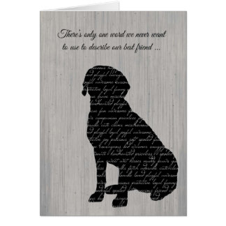 Sympathy, Loss of Dog, Word Collage Card