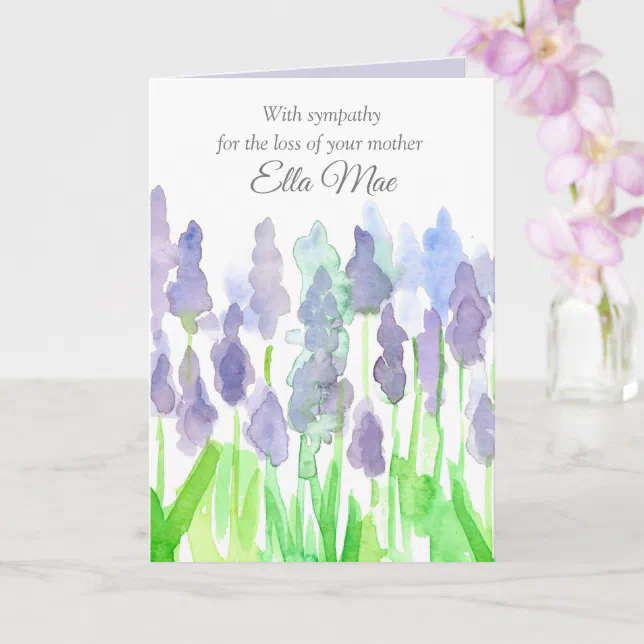 Sympathy Loss Of Mother Flowers Custom Name Card | Zazzle
