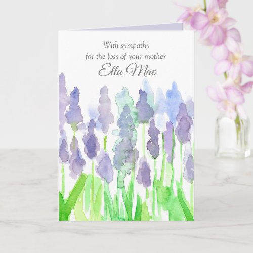 Sympathy Loss Of Mother Flowers Custom Name Card